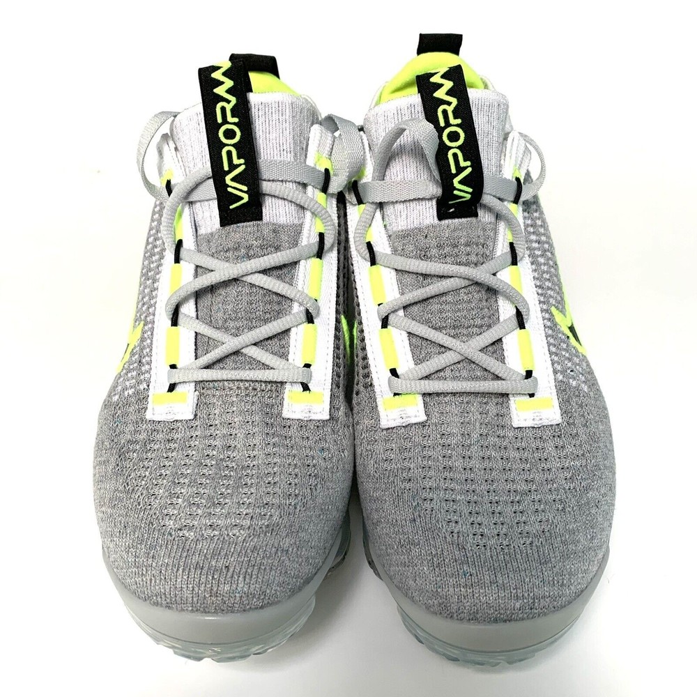 Nike Air Vapormax Flyknit Youth Shoes Size 4Y Gray Volt Green Sneaker DB1550-005 - Picture 6 of 8